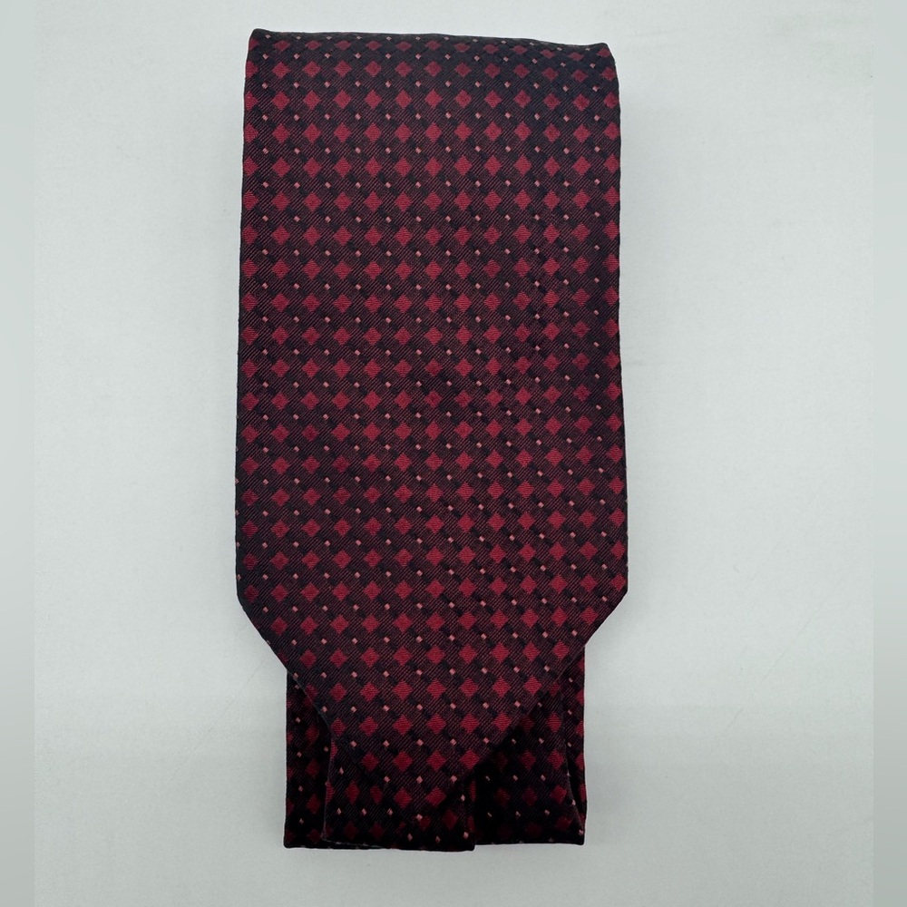 Christian LaCroix Paris 100% Silk Ties, Red Geometric Theme